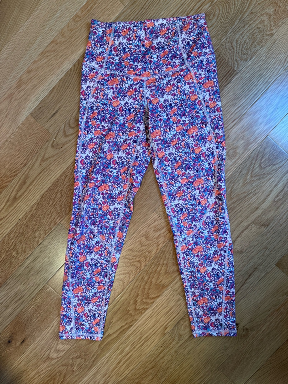 FP Movement by Free People Floral High-Rise Leggings in Purple & Orange
